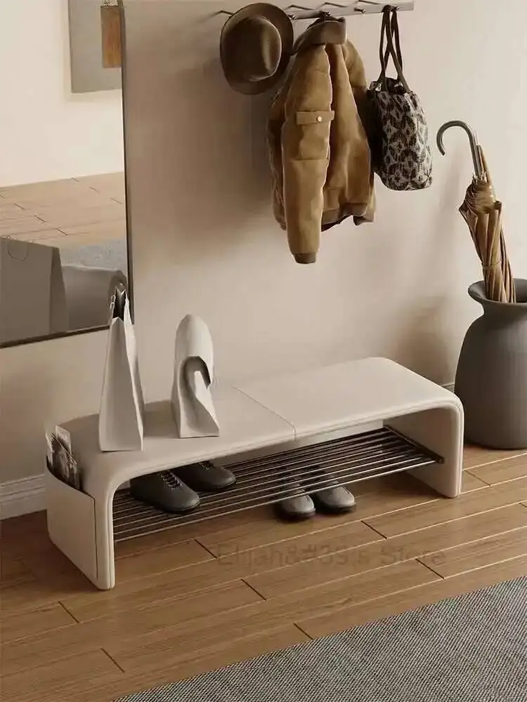 

Household Shoe Changing Stool Household Doorway Simple Shoe Wearable Stool Cloakroom Storage Bench With Storage Multifunctional