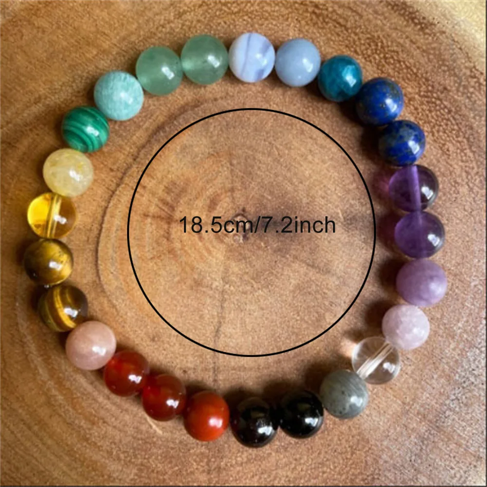 OAIITE 7 Chakra Bracelets Men Women Natural Tiger Eye lava Agate Stone Bead Bracelet Apatite Aquamarine Handmade Jewelry Gift