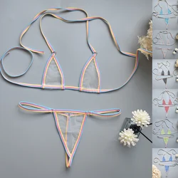 Bikini Womens Thongs Home Hotel Sleep Medium Strecth Mini Polyester Sexy Solid Color Spring String Summer Thin