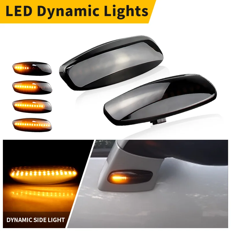 2Pcs 12V Dynamic Flowing LED Side Marker Turn Signal Light For Citroen C3 C4 C5 DS3 DS4 Peugeot 207 308 3008 5008 RCZ Partner