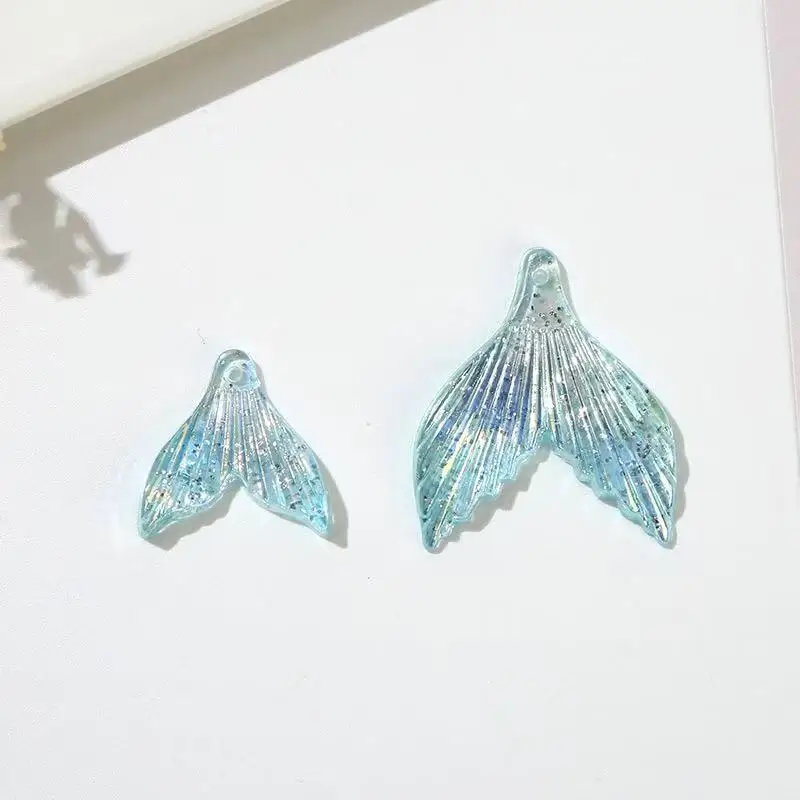 Cute mermaid tail DIY accessories fish tail decoration transparent illusion resin shoe buckle bracelet