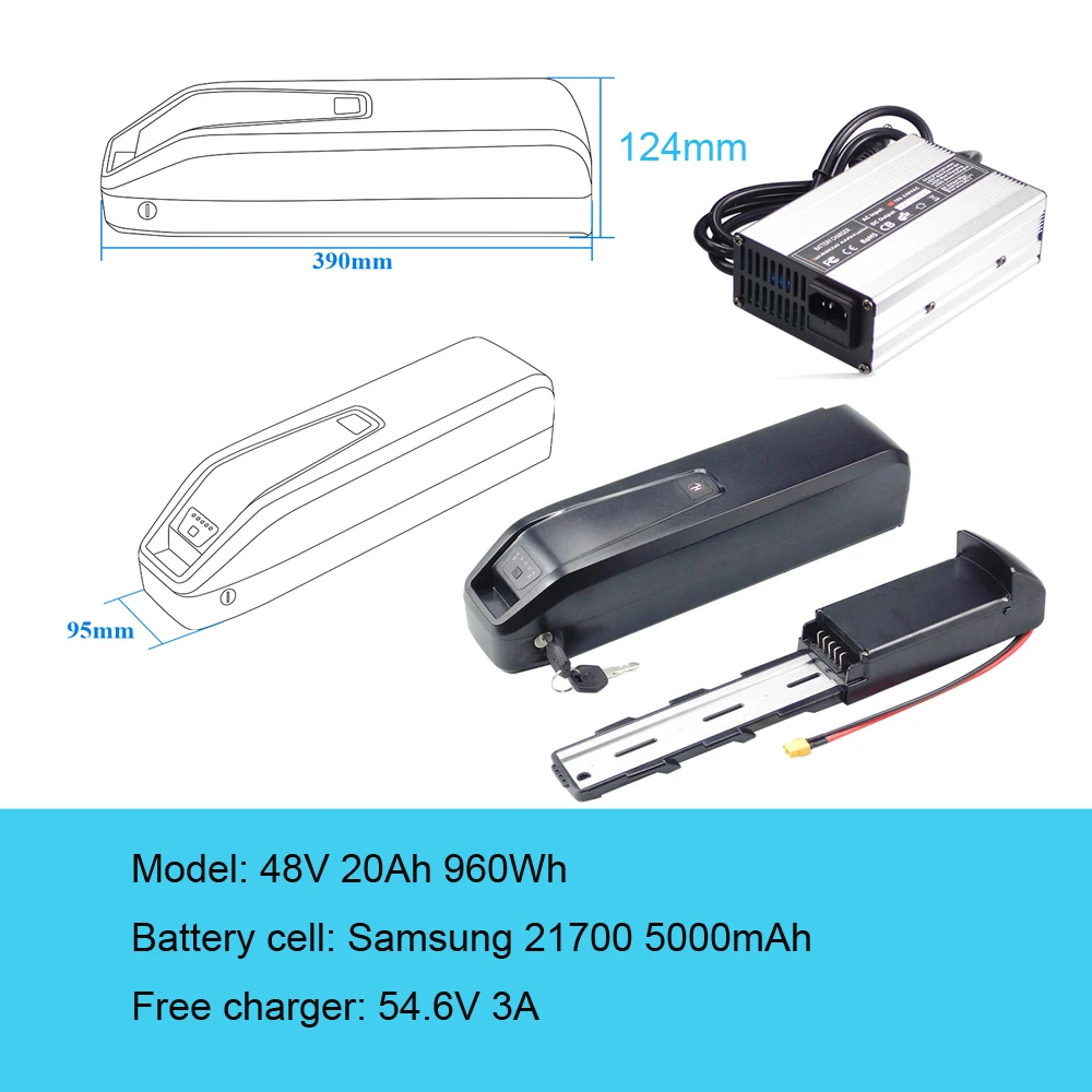 Nieuwe S20 Pro 48V 13Ah 20Ah Hailong Ebike-batterij voor Actbest Cargo elektrische fiets Geschikt met 750W 1000w motor Inclusief oplader