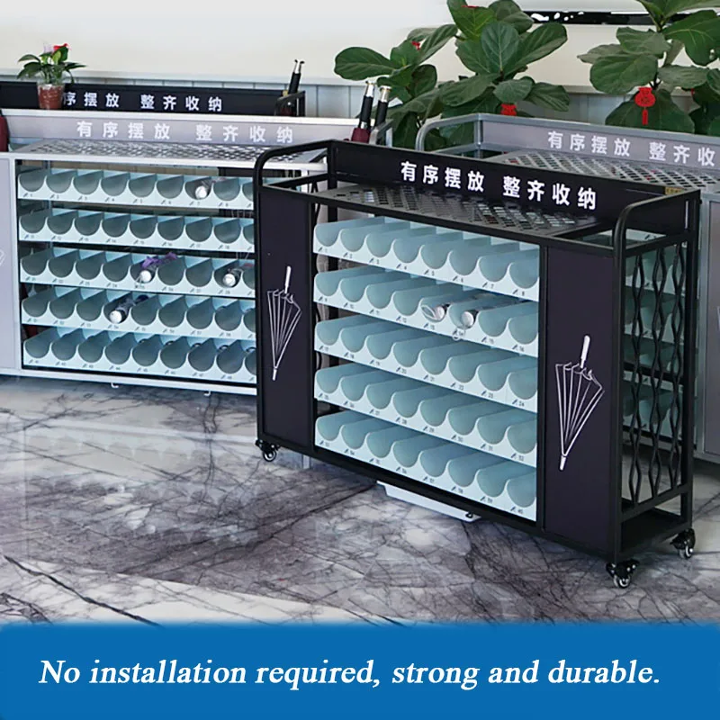 Multi-layer Umbrella Storage Rack, Iron Painting Process, Waterproof and Durable Shelf with Serial Number