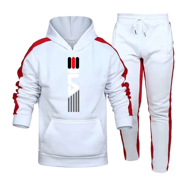 2023 Hot Sale Mens Tracksuit Hooded Sweatshirts and Jogger Pants High Quality Gym Outfits Autumn Winter Casual Sports Hoodie Set