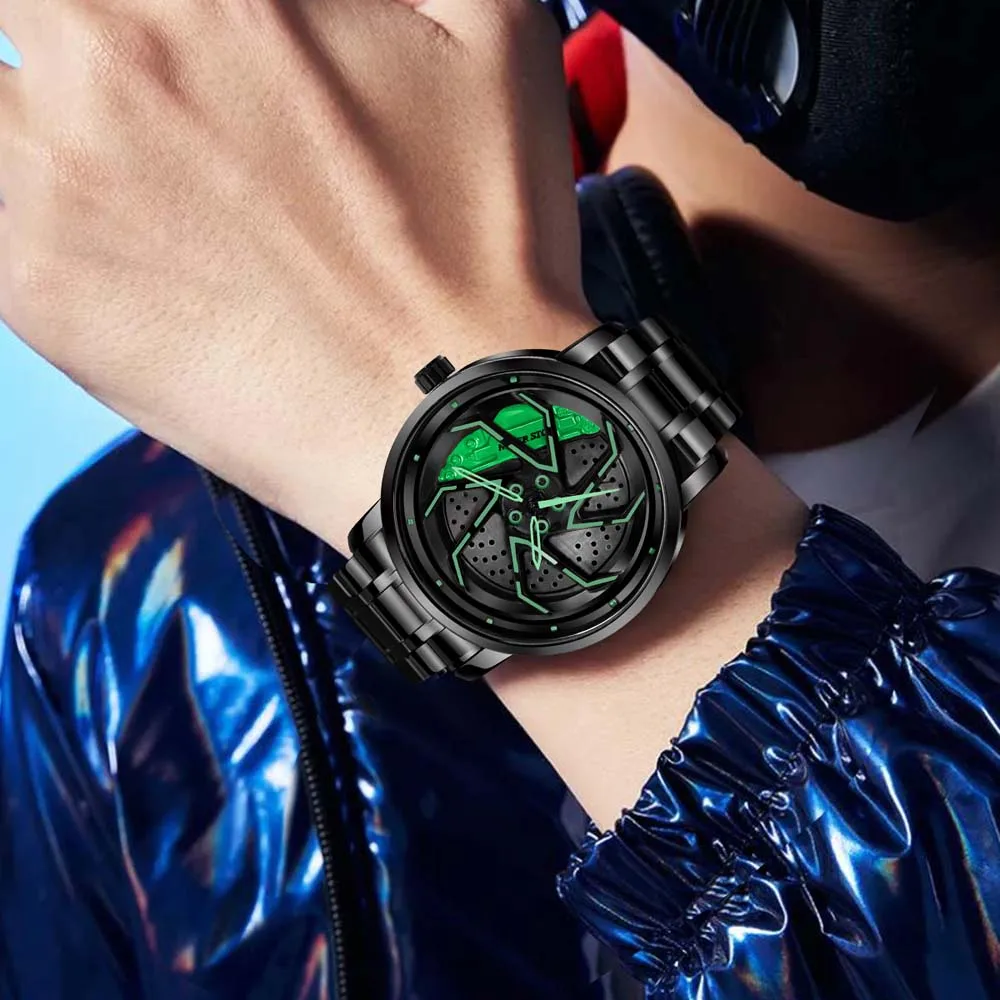 YAZOLE ساعات رجالية كوارتز ساعات المعصم فراغ تصفيح الدورية الهاتفي الهيكل العظمي الأيدي طالب ساعة موضة الساعات الرياضية