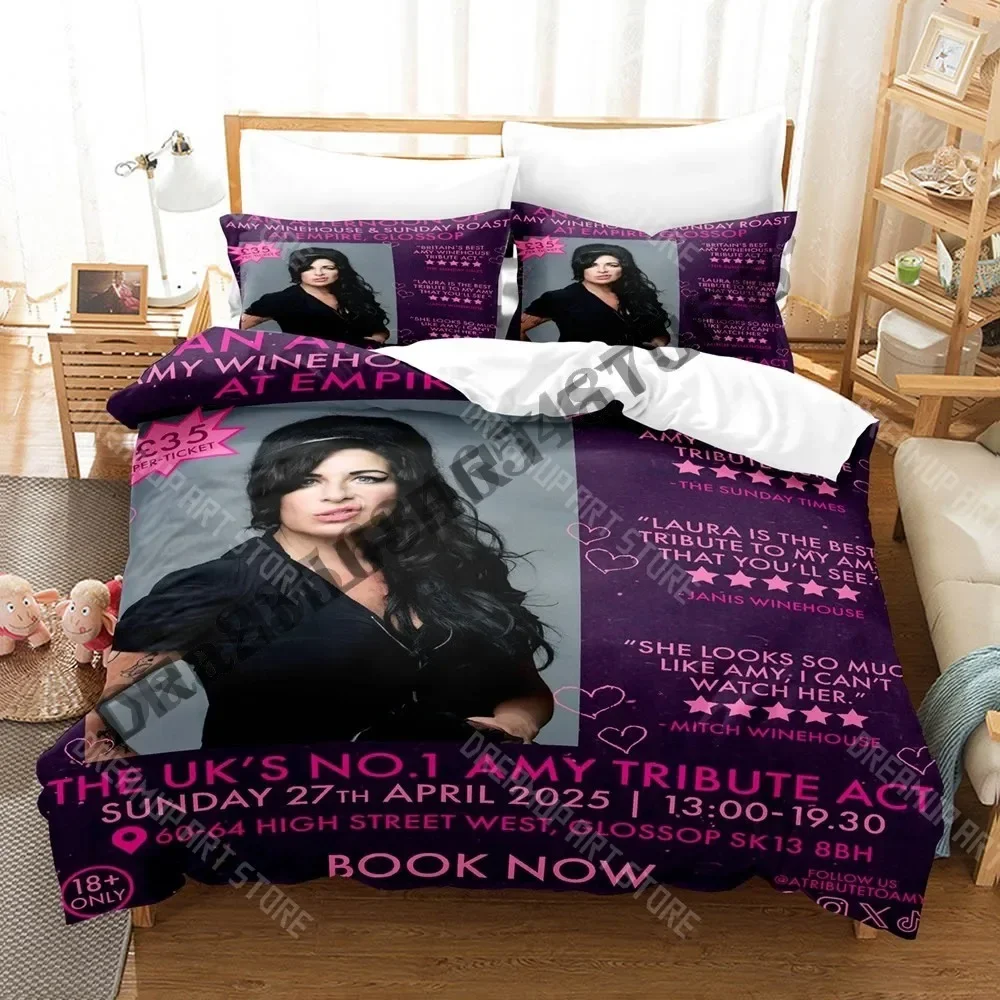 3D Print Amy Winehouse Bedding Set Single Twin Full Queen King Size Bed Set Adult Bedroom Duvetcover Sets Game Anime Bed Sheet