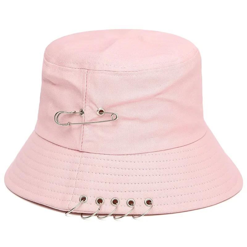 

Brooch Ring Harajuku Bucket Hat Unisex K Pop Bob Outdoor Beach Sun Hat Fashion Fishing Bucket Hat gorra de pescador