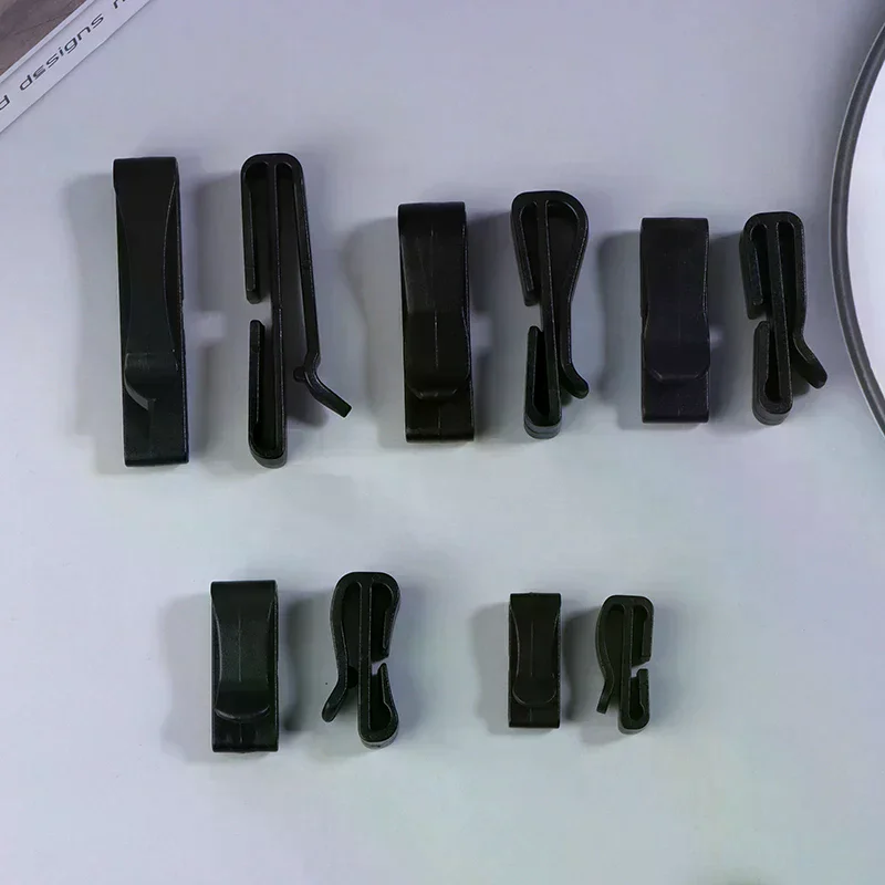 10Pcs/Pack Quick Slip Keeper Buckle End Clip Slider Black For Camping Hiking Backpack Adjusting Strap Webbing 20-51mm