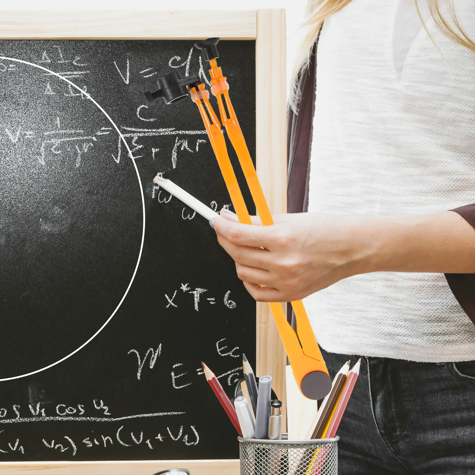 Professional Teaching Compass Classroom Geometry Drawing Circles Whiteboard Blackboard Demonstration Precision Compass Tool