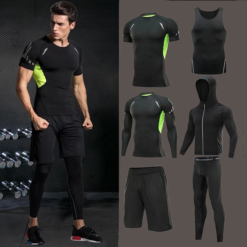 Compression Sports Suit Men's Running Sets Gym Fitness Sportswear Quick Dry Basketball Tights Jogging Training Underwear Clothes