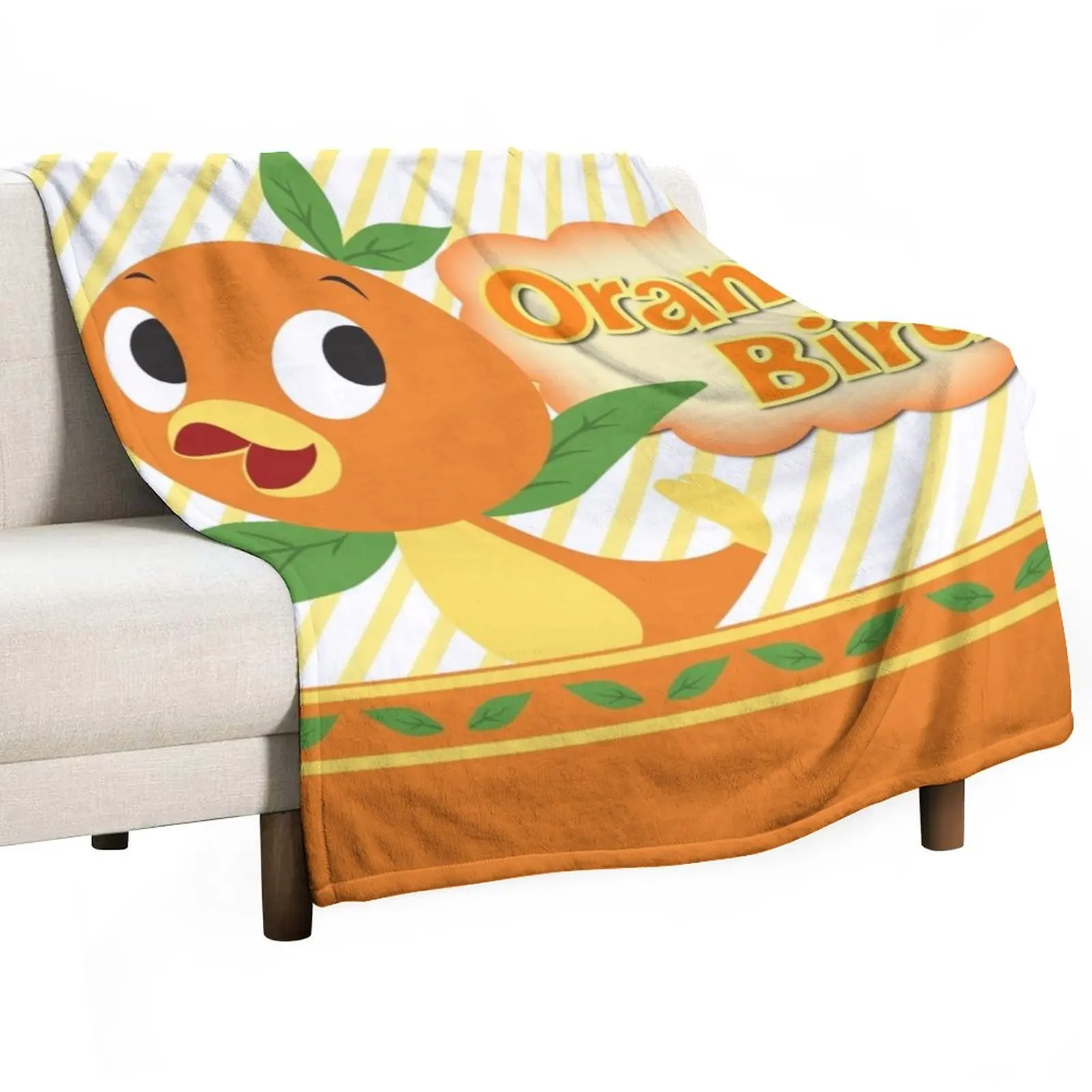 

It's Orange Bird! Throw Blanket Hairy Blanket Retro Blankets