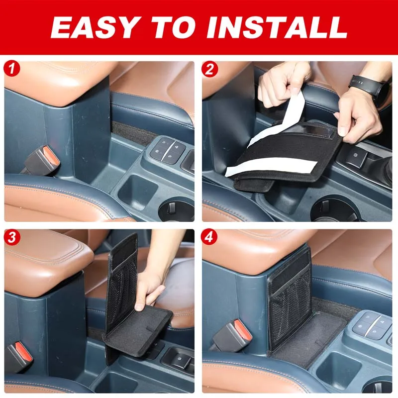 

For Ford Maverick 2022-2026 Oxford Cloth Black Car Armrest Box Front Storage Pocket Bag Organizer Tray Interior Car Accessories