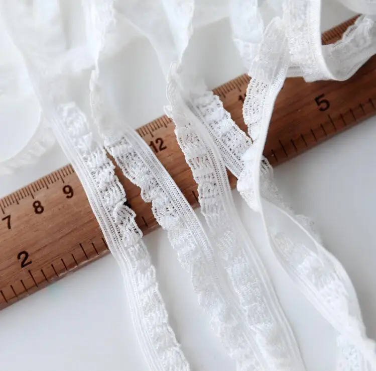 Cinta de encaje elástica Soluble en agua para manualidades, cinta de encaje de 1cm de ancho, 5 metros de ancho, suministros de costura