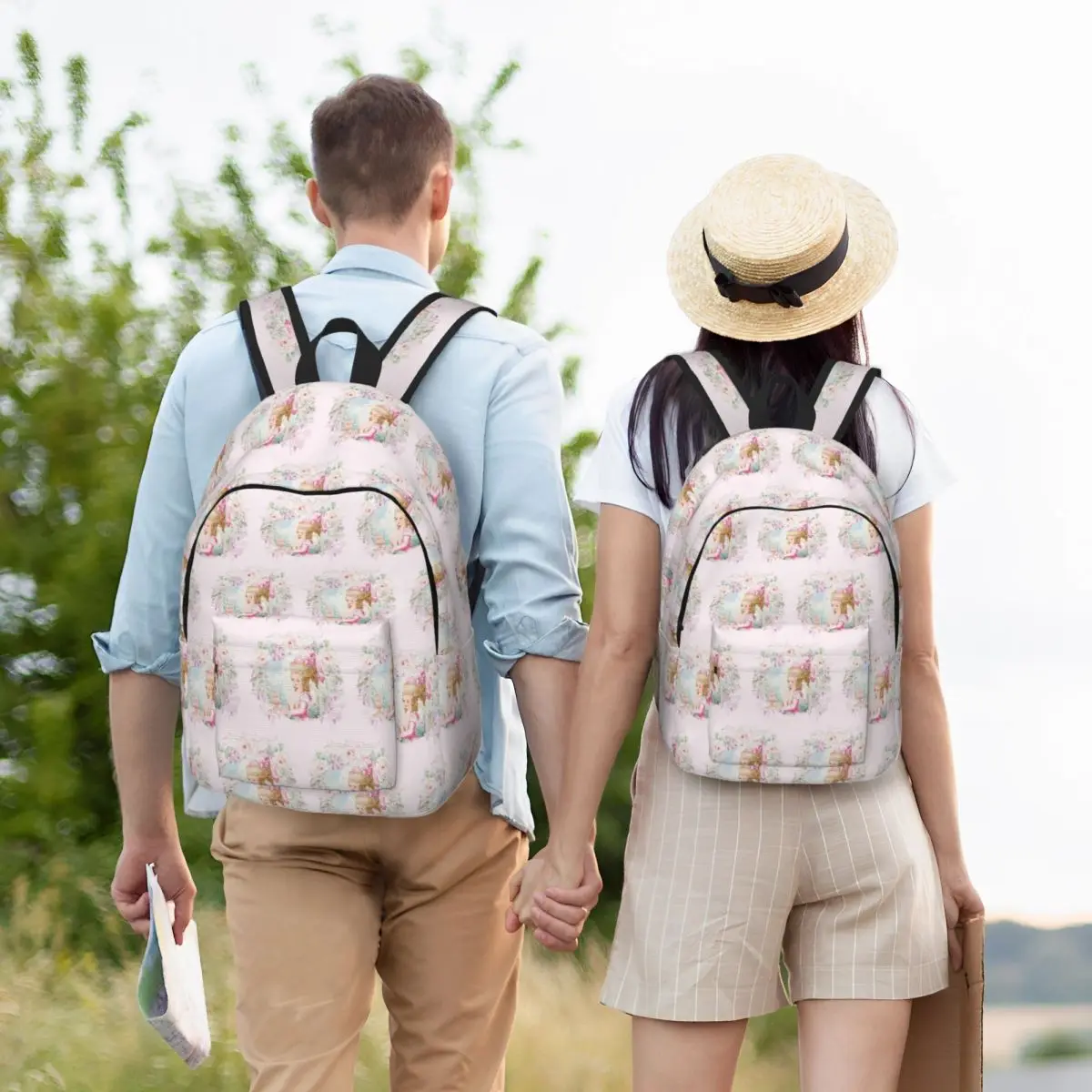 Marie Antoinette And The Secret Garden Student Backpack School Bag Hiking Travel Daypack Men Women Fashion Bookbag Shoulder Bags
