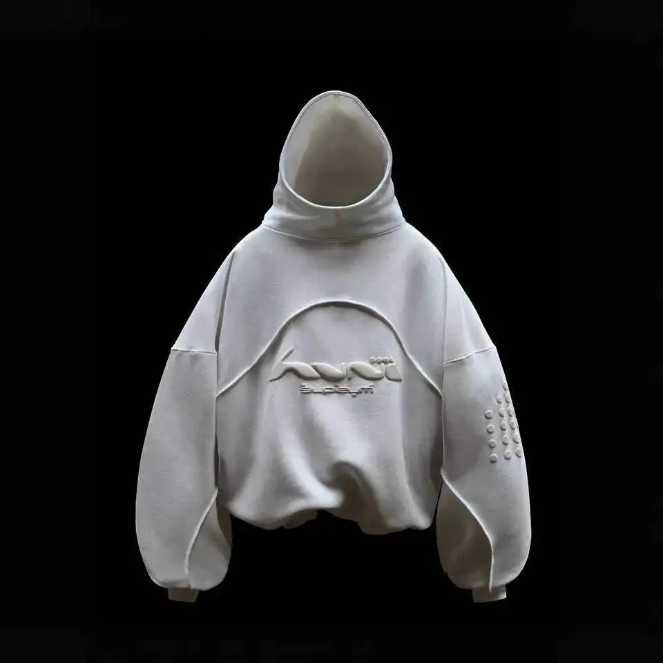 

Unisex Hoodies Street Style Color Block Patchwork Hoodie Trendy Brand Casual Design Letter Foam Print Pullover