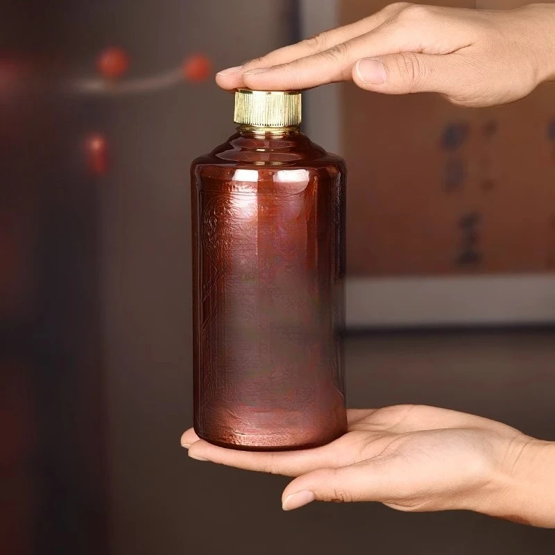 Wine bottle empty bottle sealed high-grade Baijiu bottle storage pot copper wine can special for self-brewing