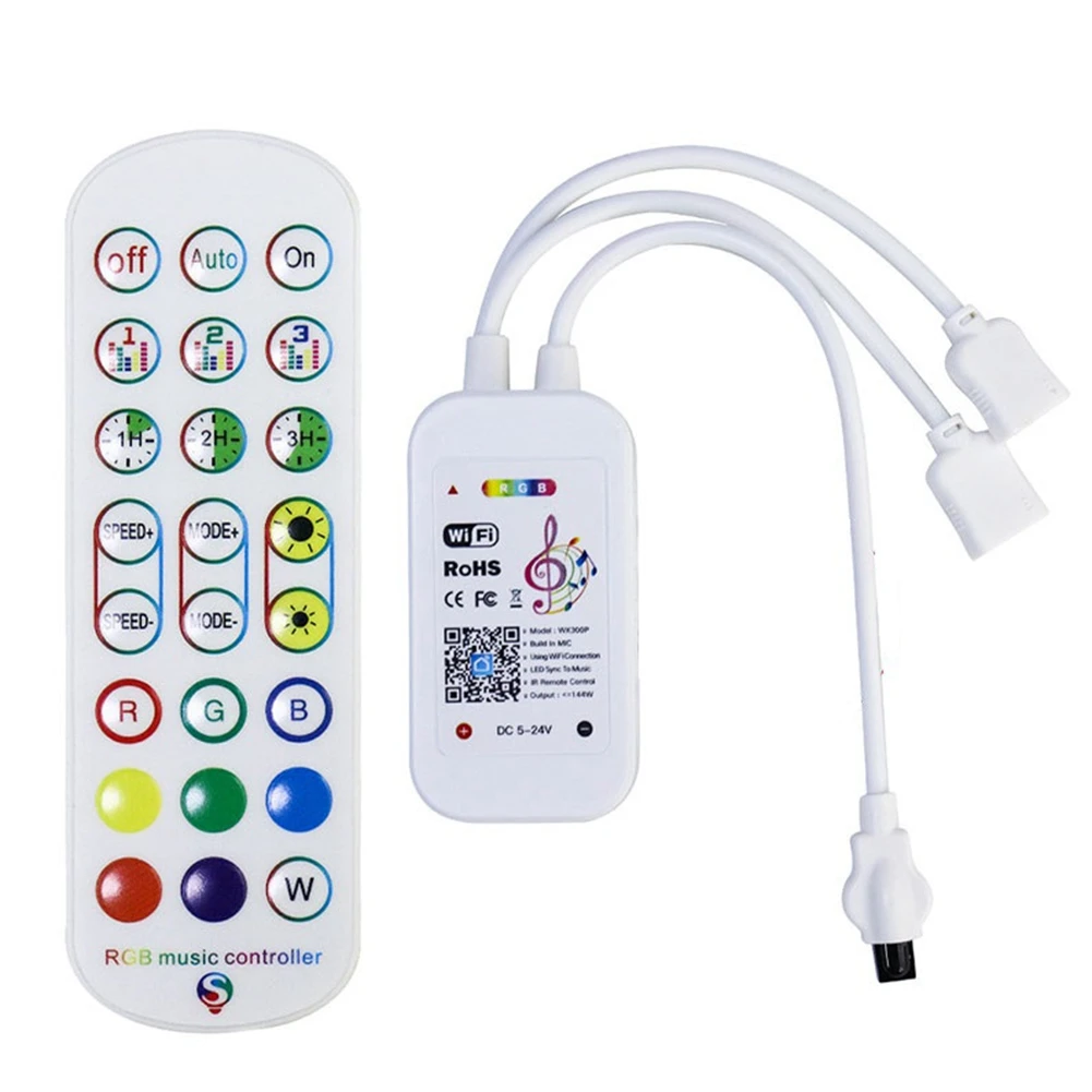 Controller ABZV-Tuya WiFi RGB per striscia LED 3528 2835 5050 Controller RGB con telecomando a 24 tasti