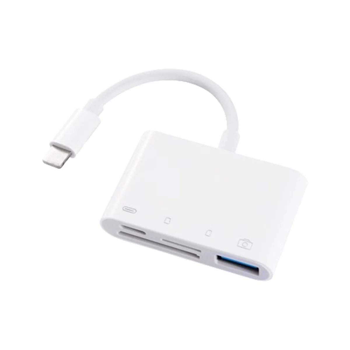 USB OTG Card Reader Compatível com SD e TF Card, Camera Memory Expander, Fast Charging IOS Port, 4 em 1