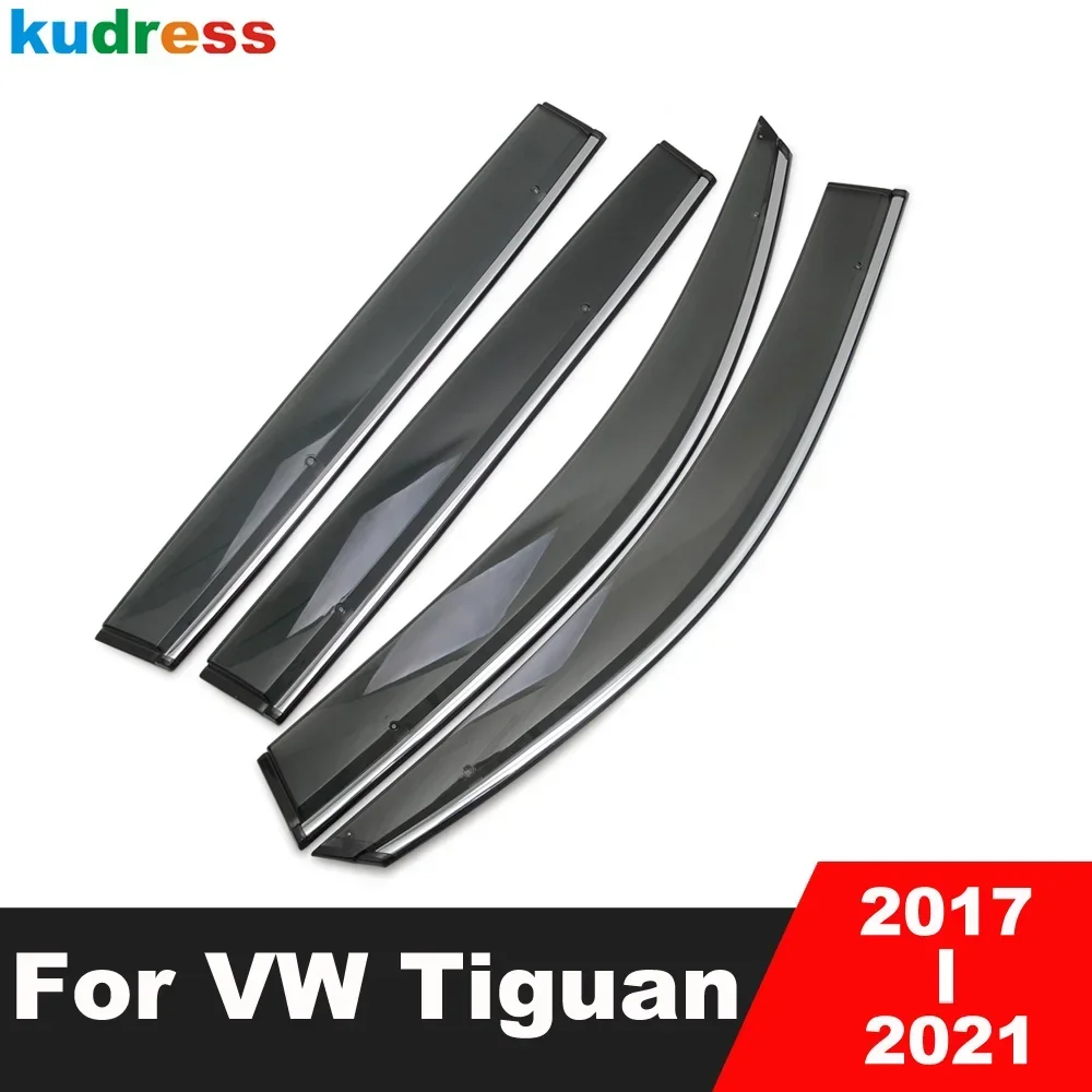 For Volkswagen VW Tiguan MK2 2017 2018 2019 2020 2021 Car Window Wind Deflector Sun Guard Rain Vent Visor Cover Trim Accessories