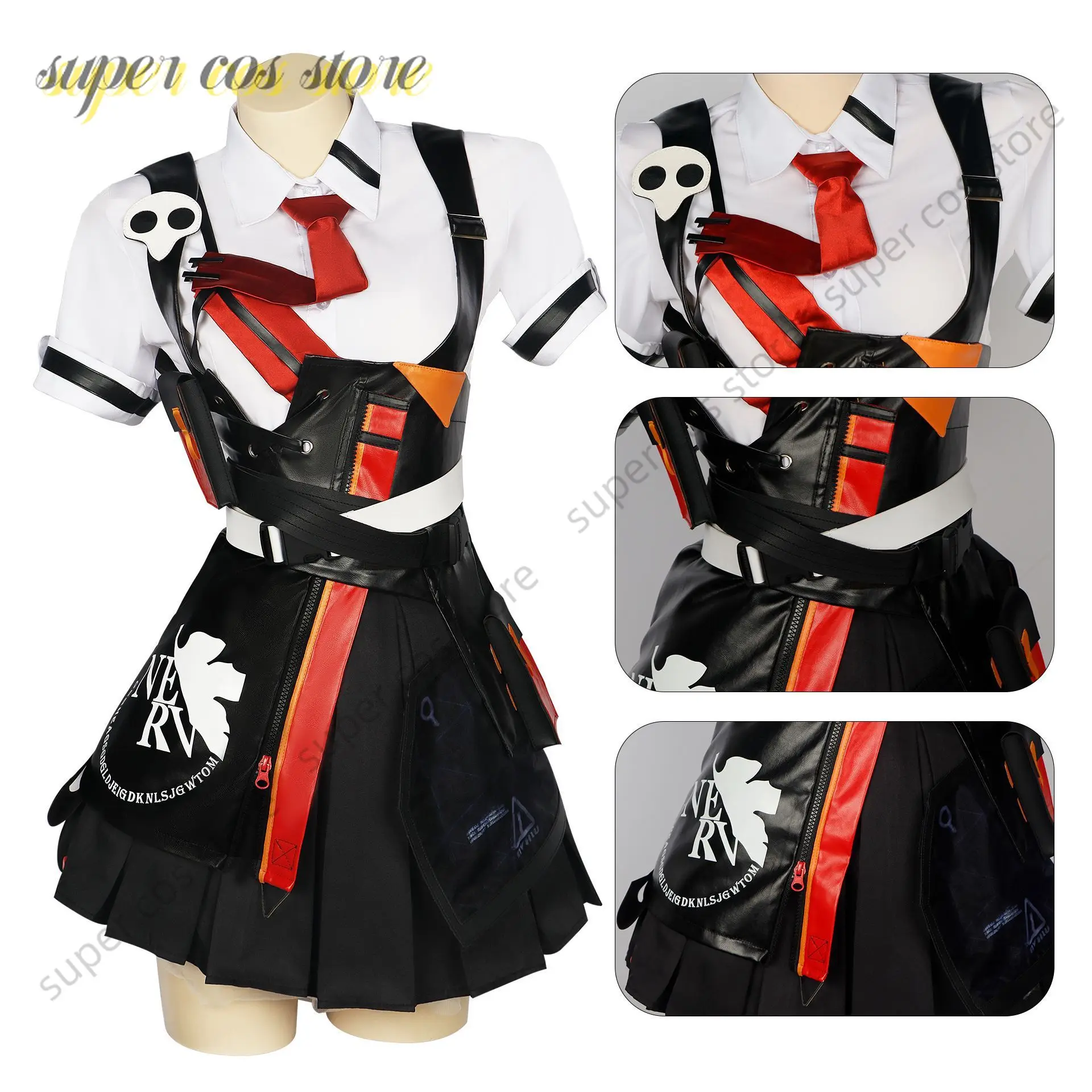 Asuka Cosplay Honkai Impact 3rd Asuka Langleyne Soryuue Game Suit Leather Skirt Outfit Wig Halloween Christmas Costume Women