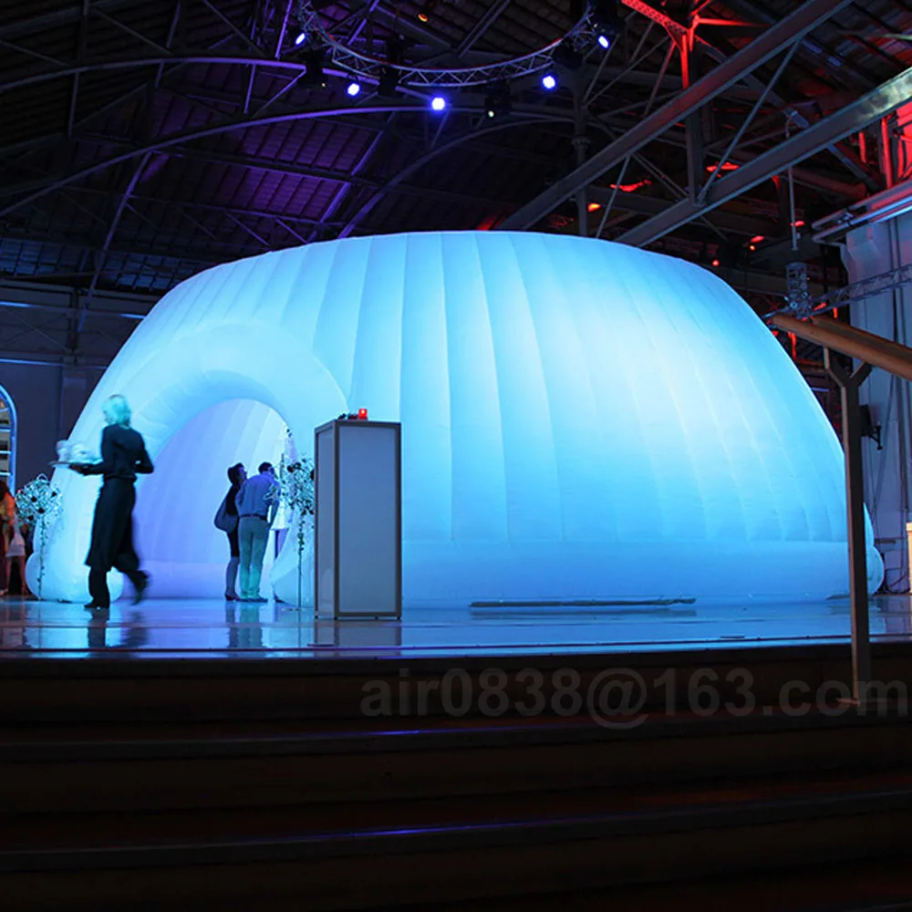 Inflatable Dome Tent Panorama LED Lights Circular Roofless Event Shelter Party Pavilion for Conferences with Printing