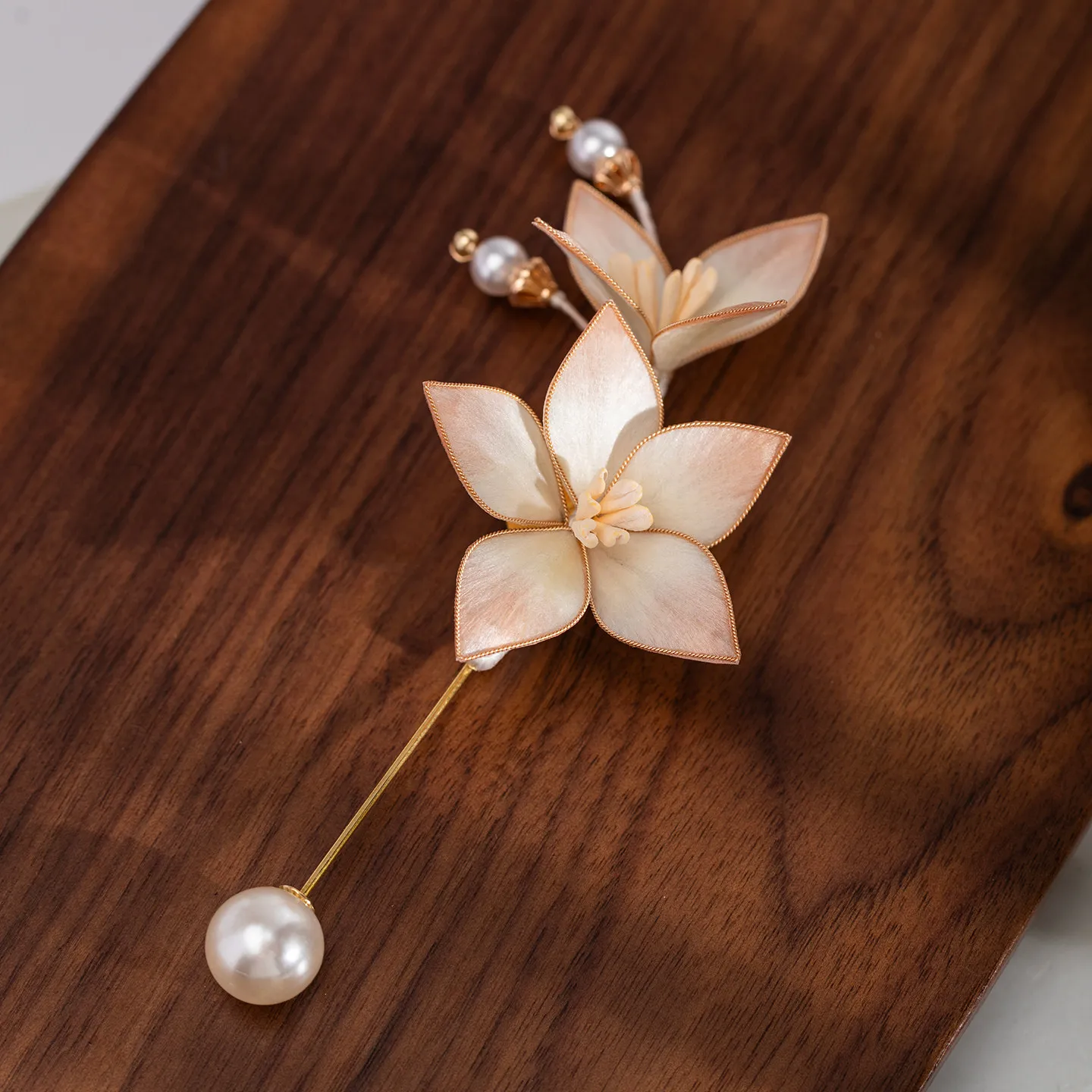 Chinese Style Intangible Cultural Heritage Filigree Velvet Balloon Flower Brooch Mulberry Silk Lucky Auspicious Chic Lapel Pin