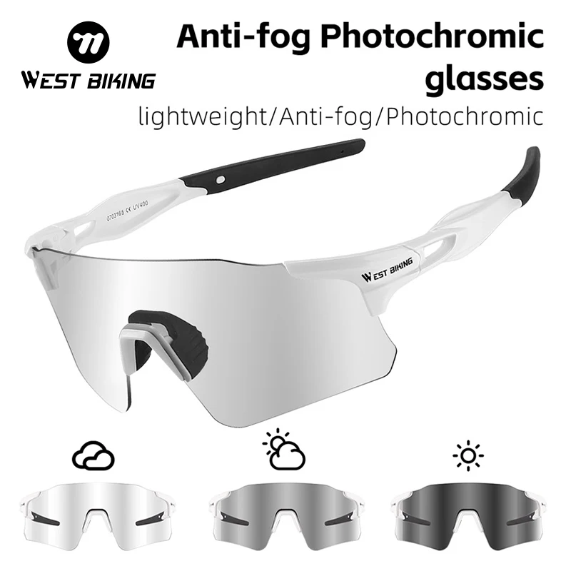 WEST BIKING Cycling Glasses Anti-fog photochromic Eyewear Men Women Sports Sunglasses MTB Road Fishing Driving Goggles