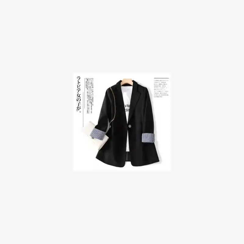 

Slim Fit Women's Jaet 4XL plus Size Spring Casual Sle Long Sve Polyester Fabric Straight Cut Commute Wind
