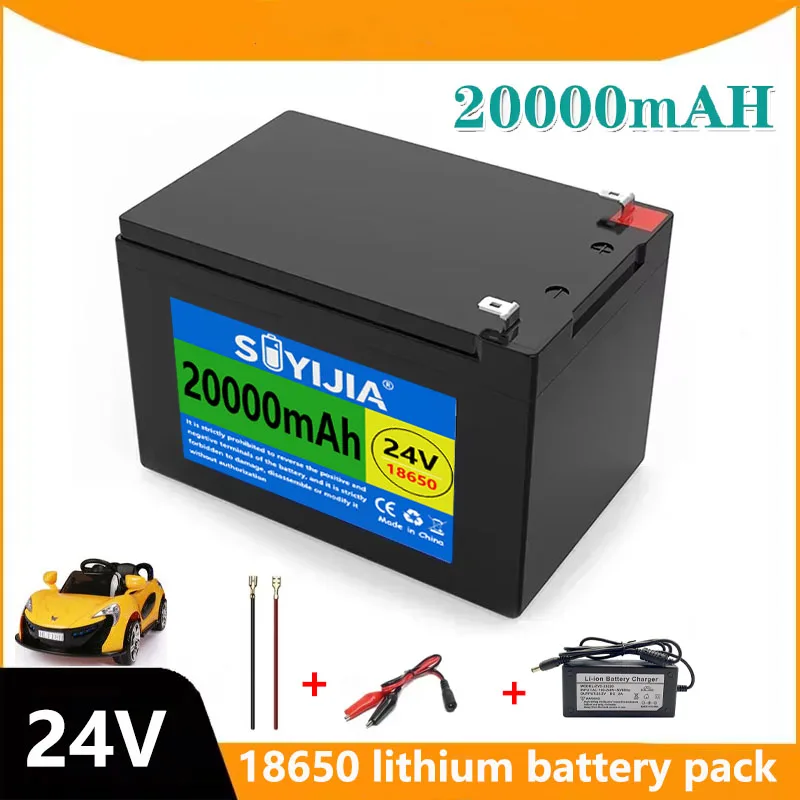 Batterie Rechargeable  24V 20Ah 18650 Lithium Batterie, 4000+ Cycles, Batterie Au Lithium Pour Éclairage Solaire, BMS Intégré