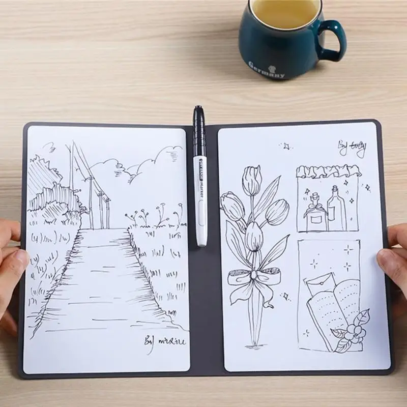 Notebook papan tulis magnet kecil dengan papan tulis portabel penanda yang dapat dihapus