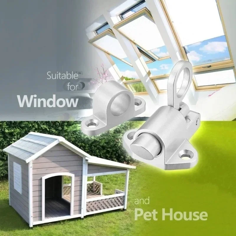 Multi-purpose Spring Door Window Bolt Lock Automatic&Self-closing Security Durable Bounce Mechanism with Safety Pull Ring Latch