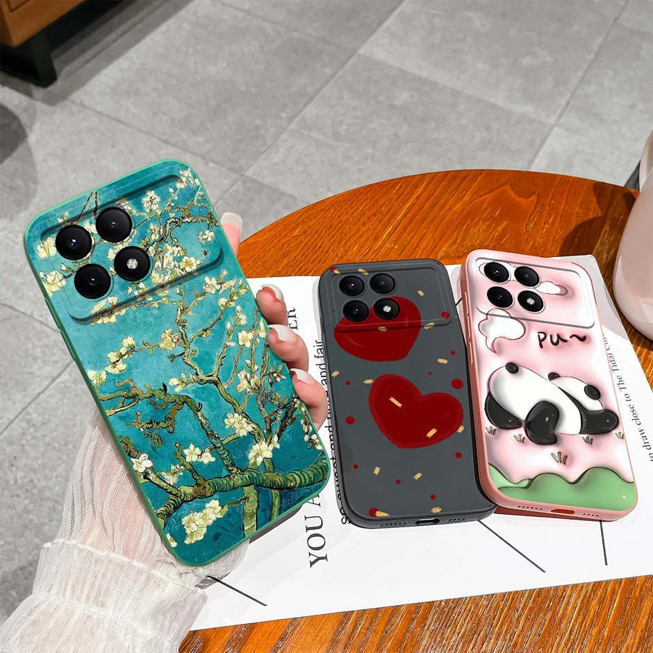 Case For Xiaomi Poco X6 Pro 5G Fashion Black Coconut Tree Silicone Soft Shockproof Casing For XiaomiPocoX6 Pro 5G Fundas Bumper