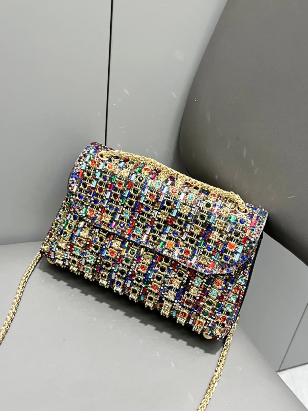 

Сумочка Hanrted, вечерний клатч с бриллиантами, женская сумка через плечо, сумка на цепочке на одно плечо, роскошный материал из ПВХ, весна 2025 г.