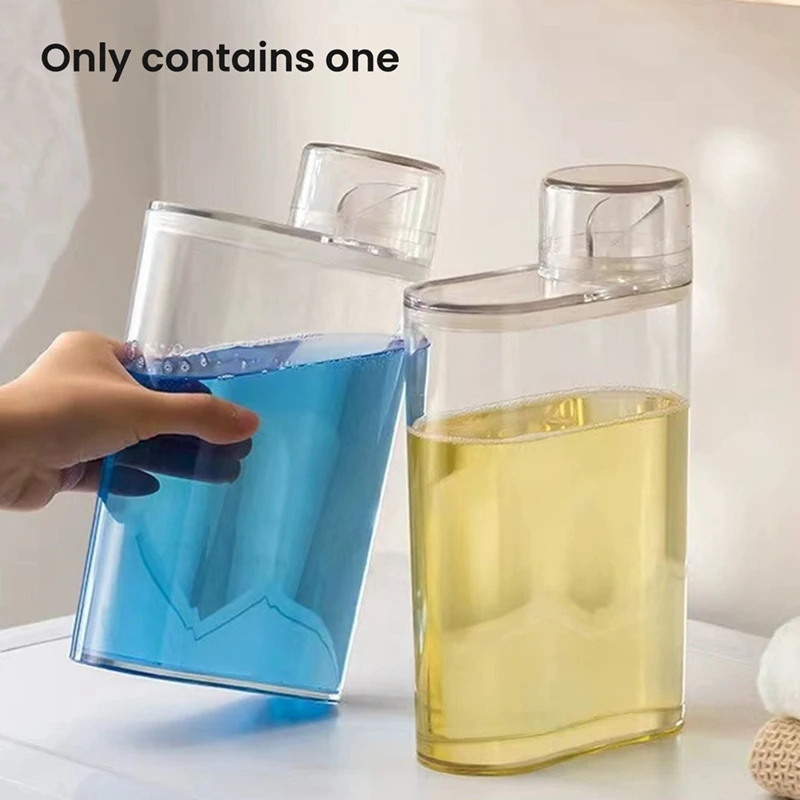 Transparent Laundry Detergent Dispenser Bottle Sealed Tank For Detergent Powder Bleach Laundry Room