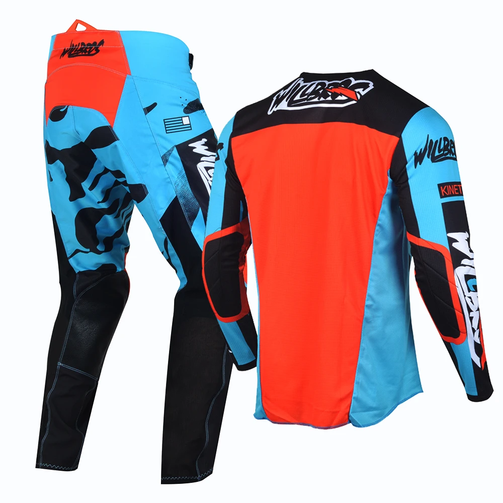 Willbros Motocross MX Gear Set Offroad Jersey and Pants Combo Kinetic Riding Dirt Bike Enduro MTB Moto For Adult view 5