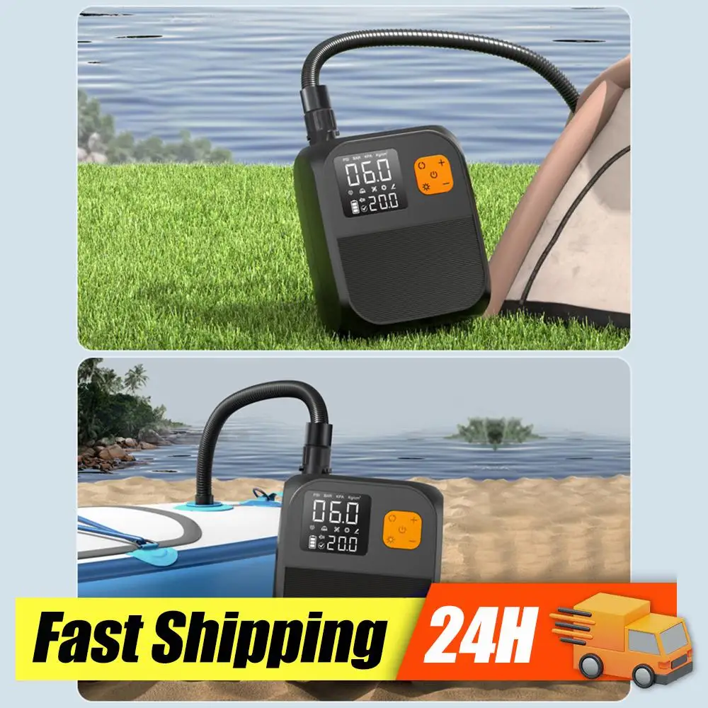 SUP Boat Accessories High Pressure 25PSI Portable Air Compressor Inflation Paddle Board Pump for Surfing Kite Mattress Tent