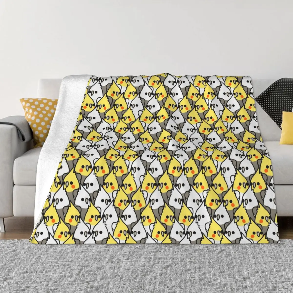 

Cockatiel Parrots Pattern Blankets Fleece Animal Bird Lightweight Throw Blanket for Bed Bedroom Quilt