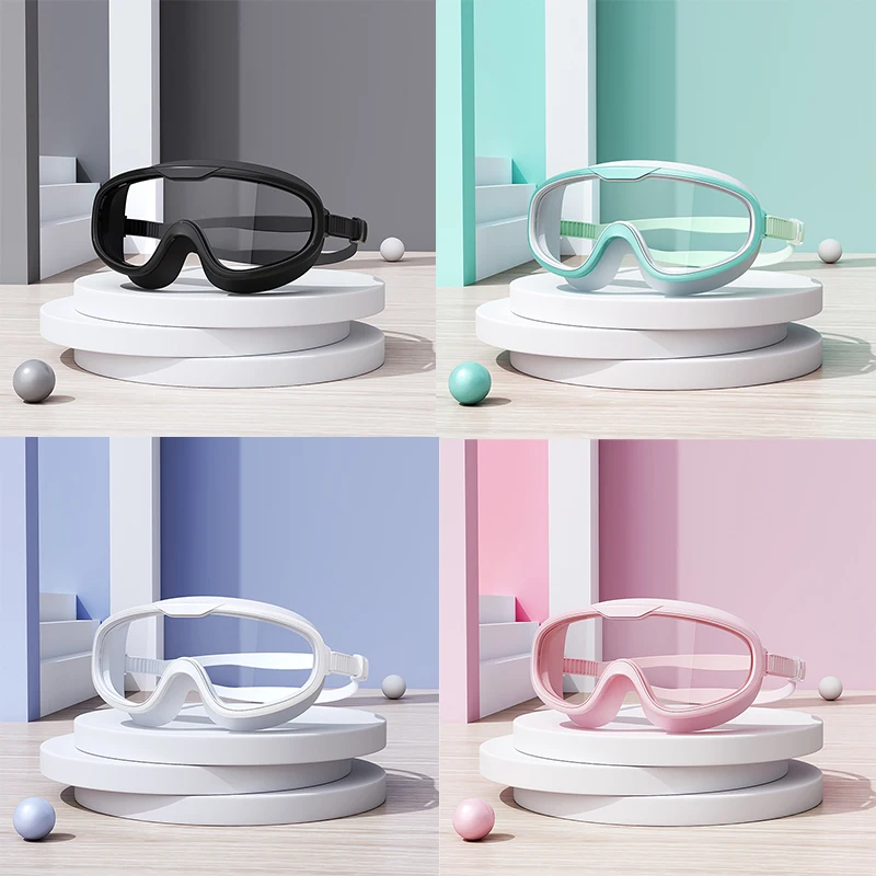

1Pcs Adult male female universal large frame swimming waterproof anti fog anti UV high-definition transparent version adjustable