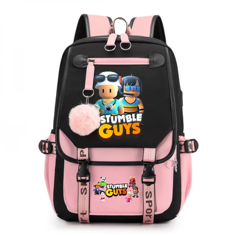 Cross-Border New Arrival GameStumble GuysPeripheral Backpack Large Capacity Schoolbag for Teenagers and Students