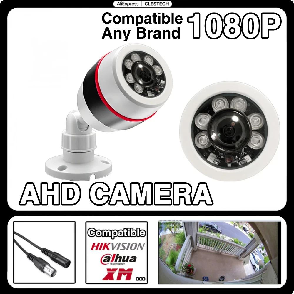 Cvbs/Tvi/Cvi Ahd Cctv Fisheye Camera 1920*1080p 2mp 165degrees Panoramic 1.7mm Large Field Outdoor Waterproof Hd Night Vision