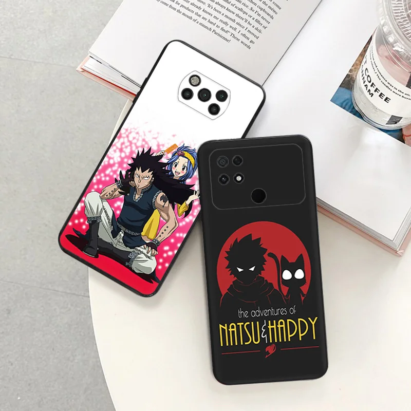 Matte Phone Case for Xiaomi Mi Poco F3 F4 F5 X3 X4 X5 M3 M4 Pro GT M5 C40 C50 C51 M5S Fairy Tail Anime Black Soft Cover