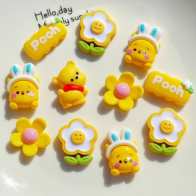 

5 шт. miniso аниме желтый медведь цветок мультфильм для diy искусственные материалы
