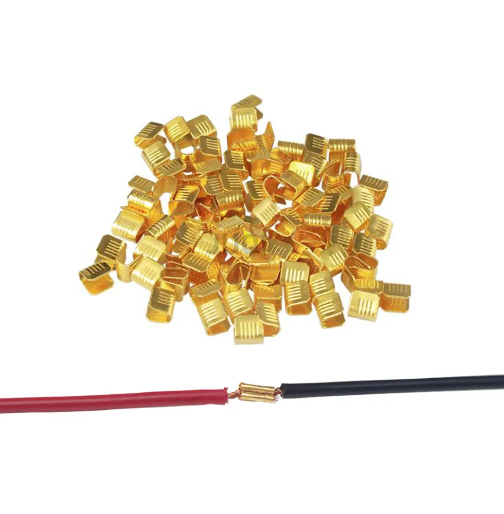 100Pcs DJ454 0.3-10mm2 U-Shaped Copper Wire Crimps Terminal Cold Pressing Connectors Docking Wire Connectors For Wire Tab Termin