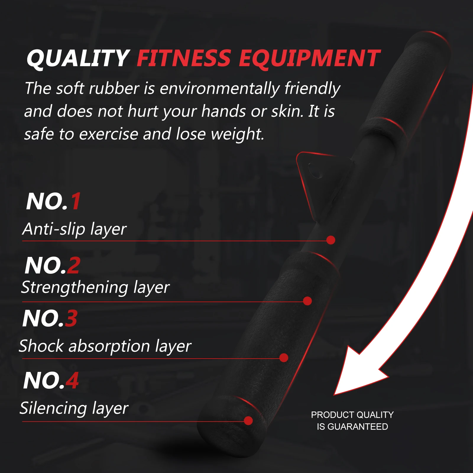 

Hollow Triceps Press Down Bar Handle Cable Machine Attachment for Home Fitness Muscle Trainer Strength Training Equipment