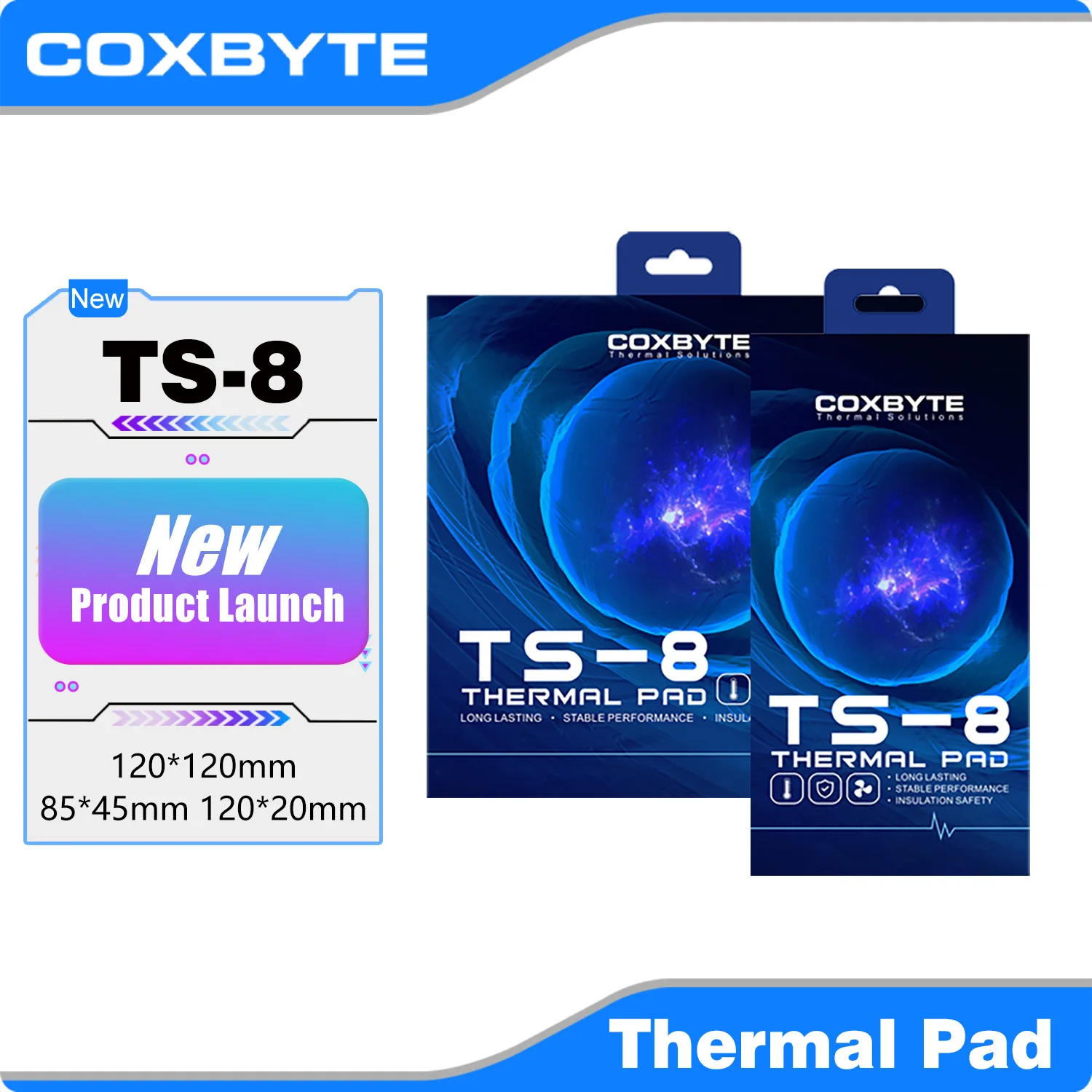 Высокопроизводительная термопроводка Coxbyte TS8, термопрокладка для процессора/графического процессора, видеокарта, термопрокладка, материнская плата