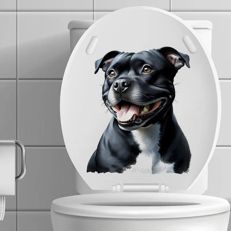 Staffordshire Bull Terrier Self-Adhesive Wall Decal - Removable, Reusable PVC Sticker for Kitchen & Living Room Decor