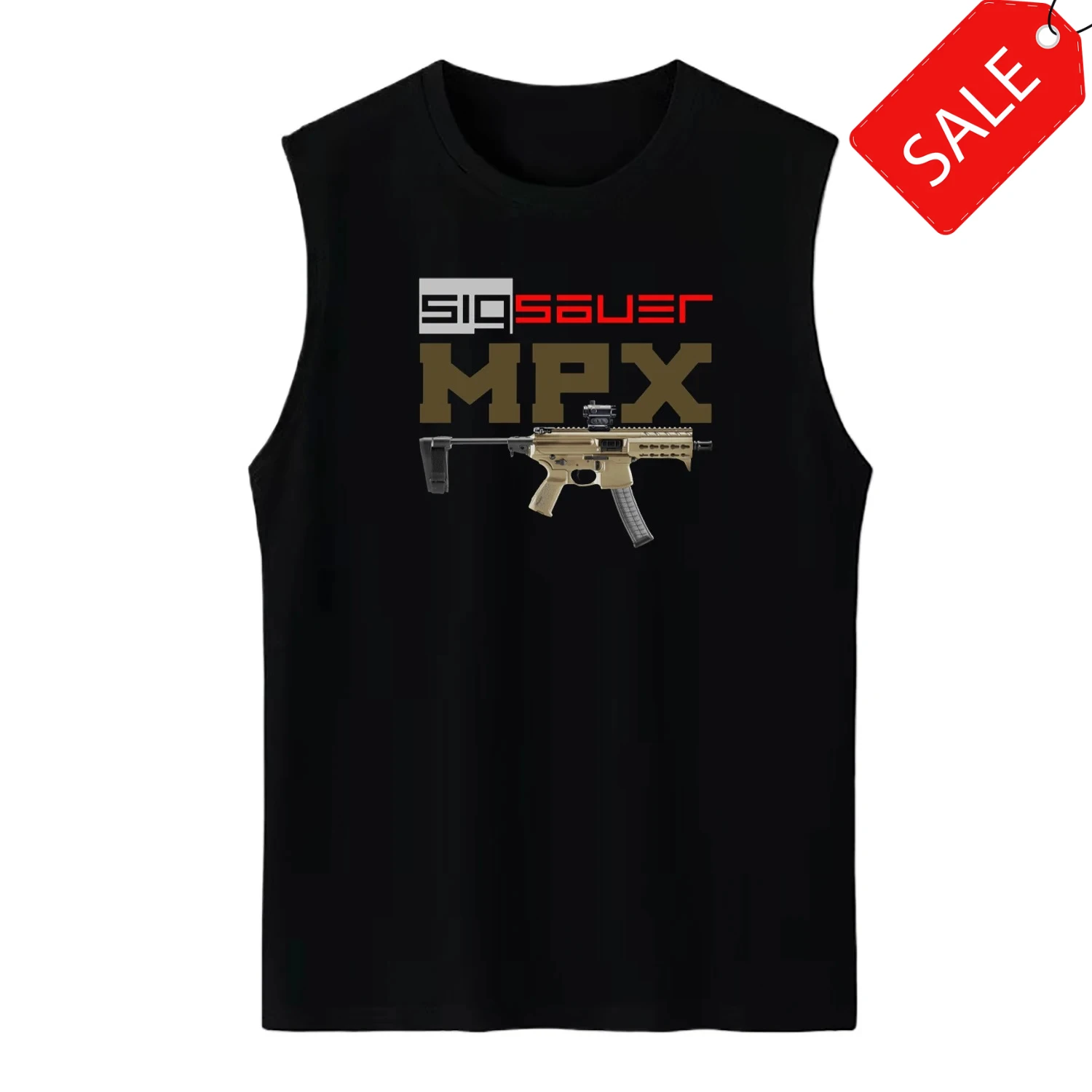 Short Barrel Rifle MPX Gun Weapons Tanktop 100% Cotton O-Neck Summer Casual Mens Yank Tops Sleeveless T-shirt Guns Streetwear