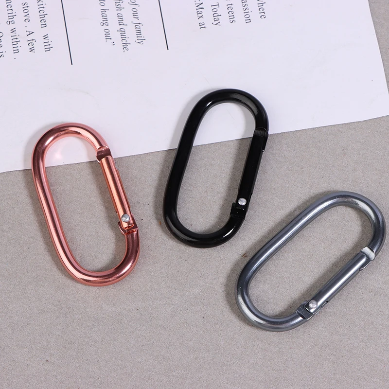 Oval Spring O cincin aluminium Aloi dapat dibuka tas kulit tas tangan tali gesper menghubungkan gantungan kunci liontin Snap gesper klip Carabiner