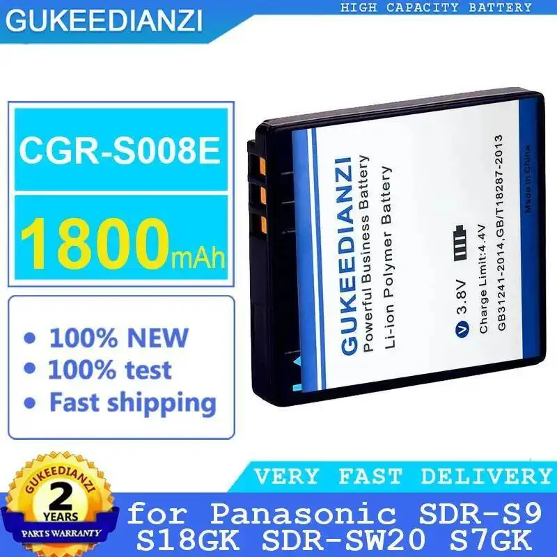 

Аккумулятор для камеры Cgr-S008E, хорошая низкая температура для Panasonic Sdr-S9 S18GK Sdr-SW20 S7GK 1800 мАч