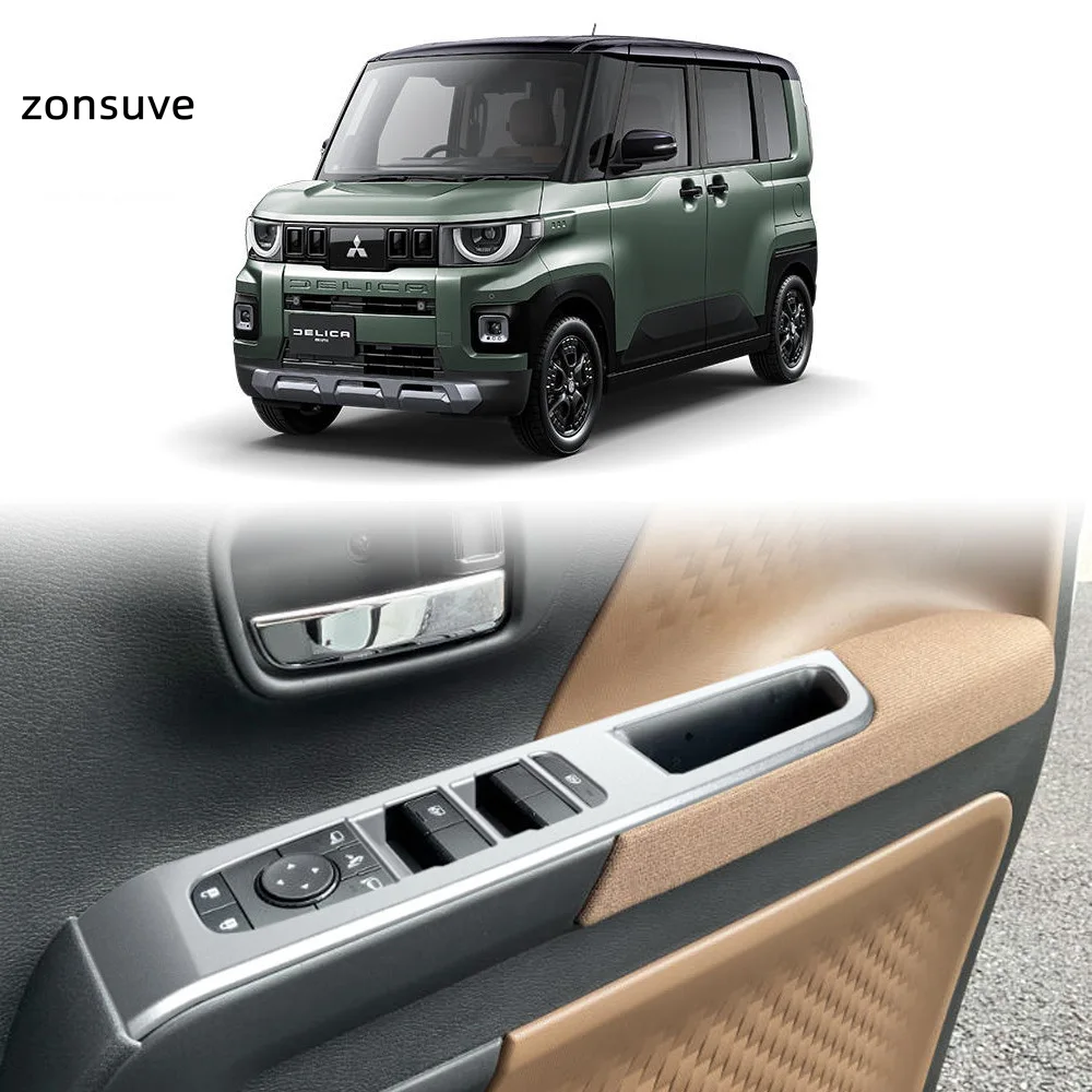 

For Mitsubishi Delica Mini 2023-2026 Window Switch Button Panel Trim Body Kit Accessory